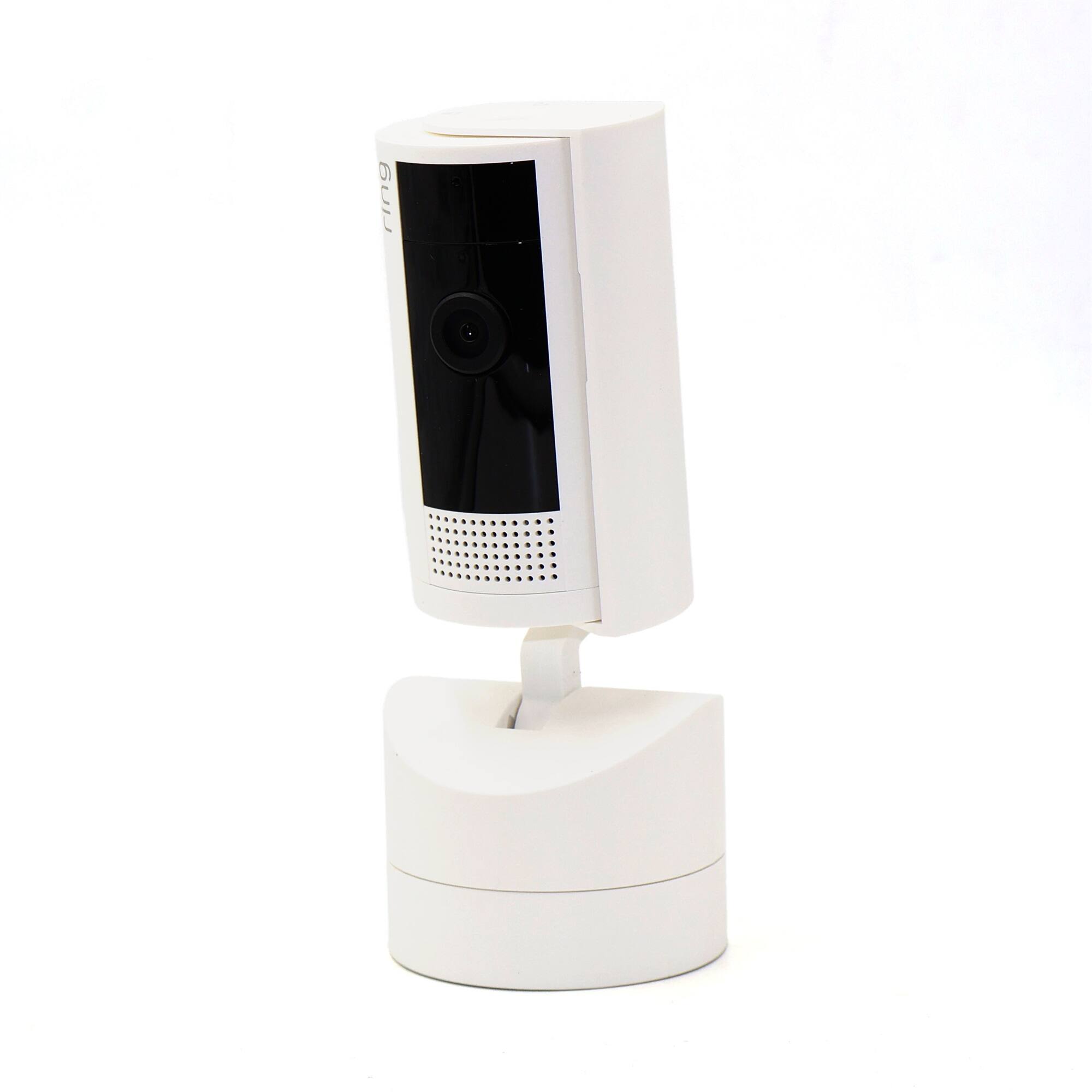 Left. Ring - 5x Ring Pan-Tilt Indoor Security Cam with 360° Horizontal Pan Coverage - White - White.