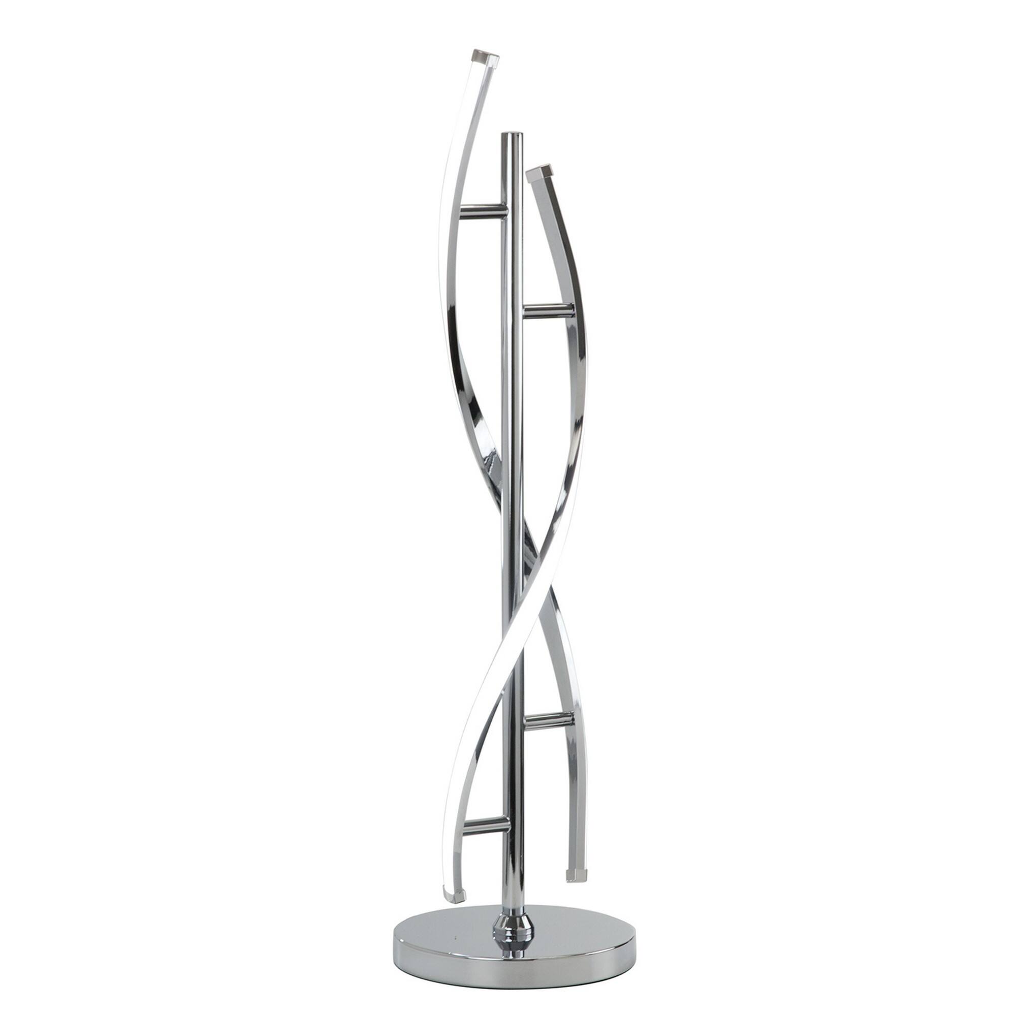 Front. Manhattan Lane - Jam 29 Inch Table Lamp, LED Light, Round Base, Accent Metal Base - Chrome, Silver.