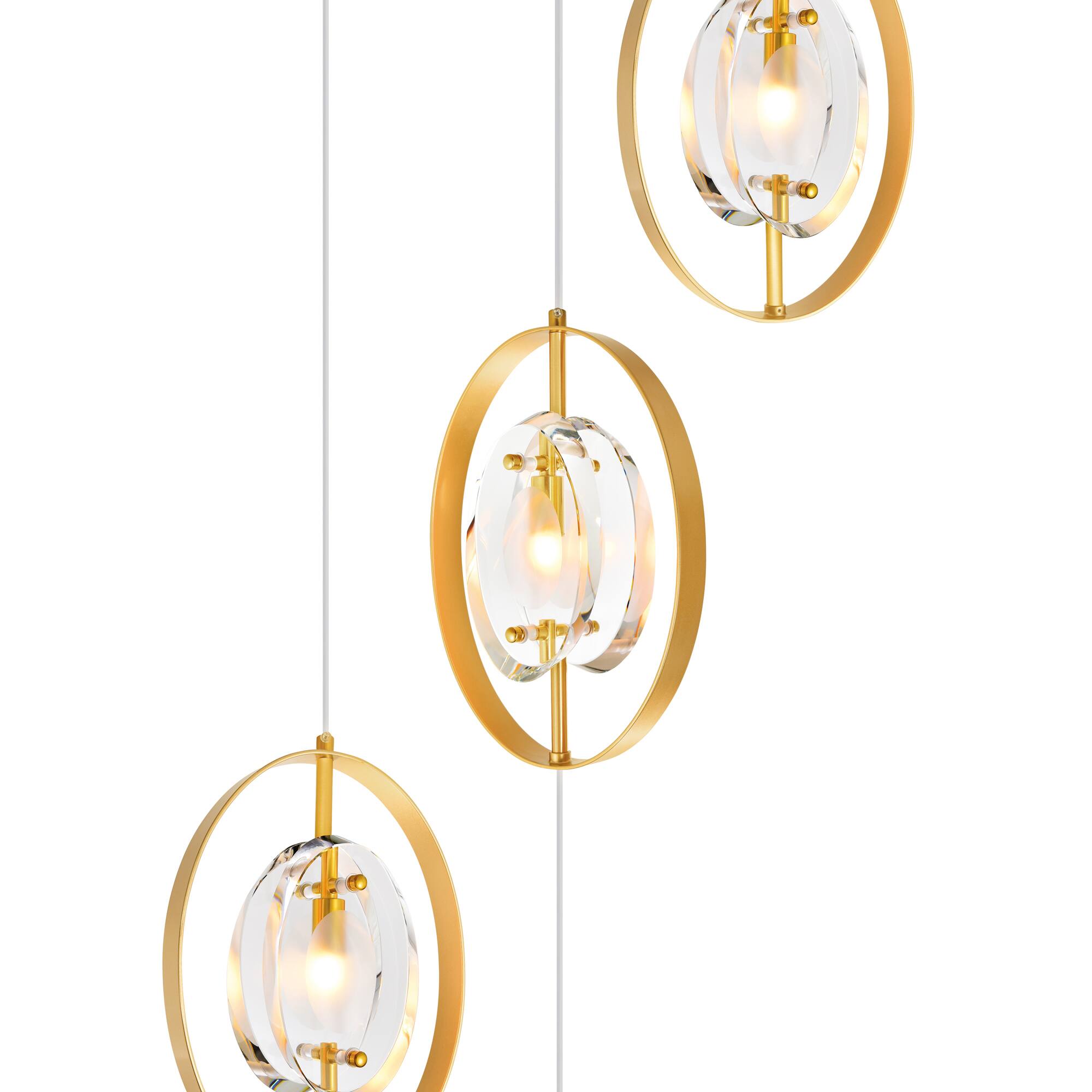 Angle. CWI Lighting - Iris 9 Light Pendant With Sun Gold Finish - Sun Gold.