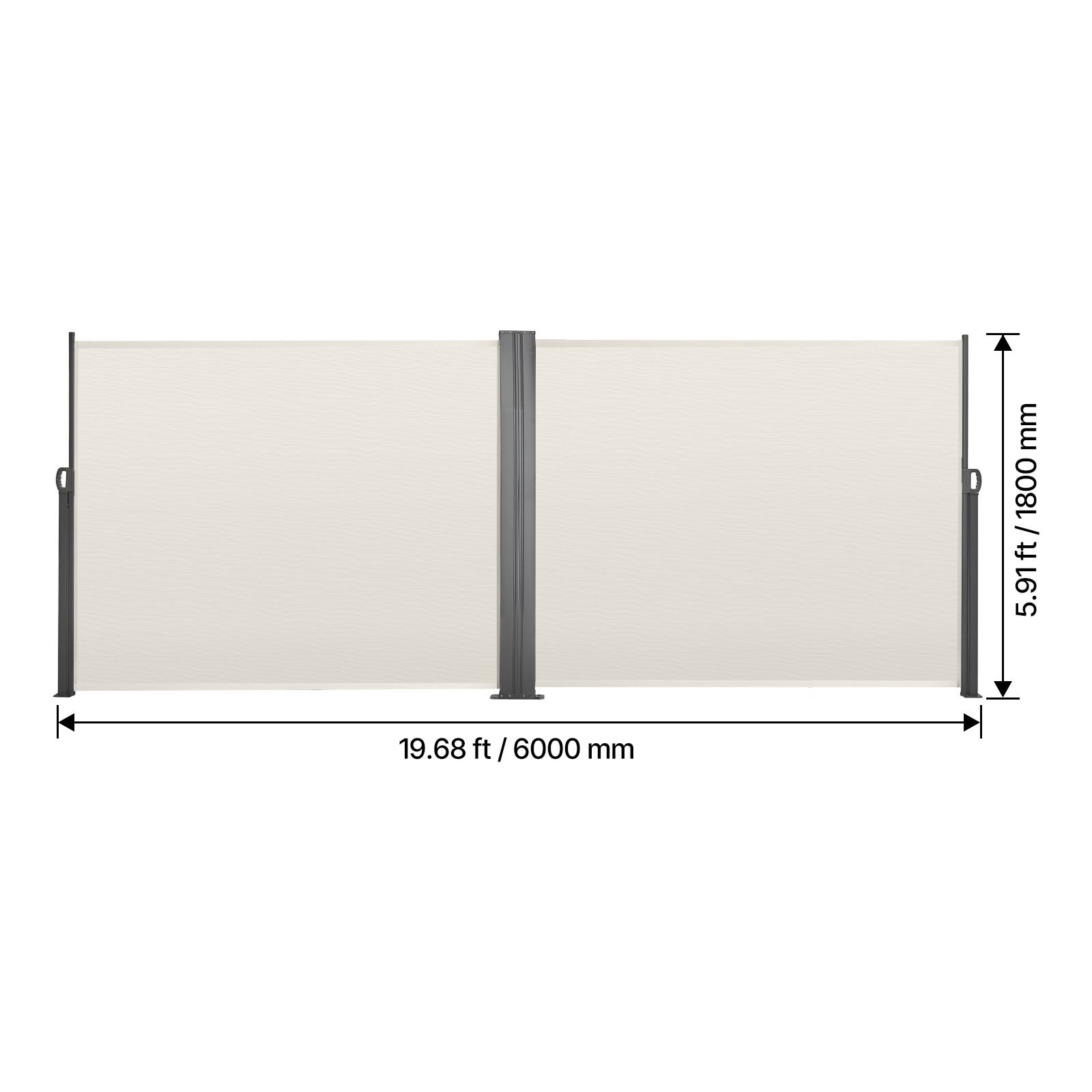 19.68 ft / 6000 mm  
5.91 ft / 1800 mm