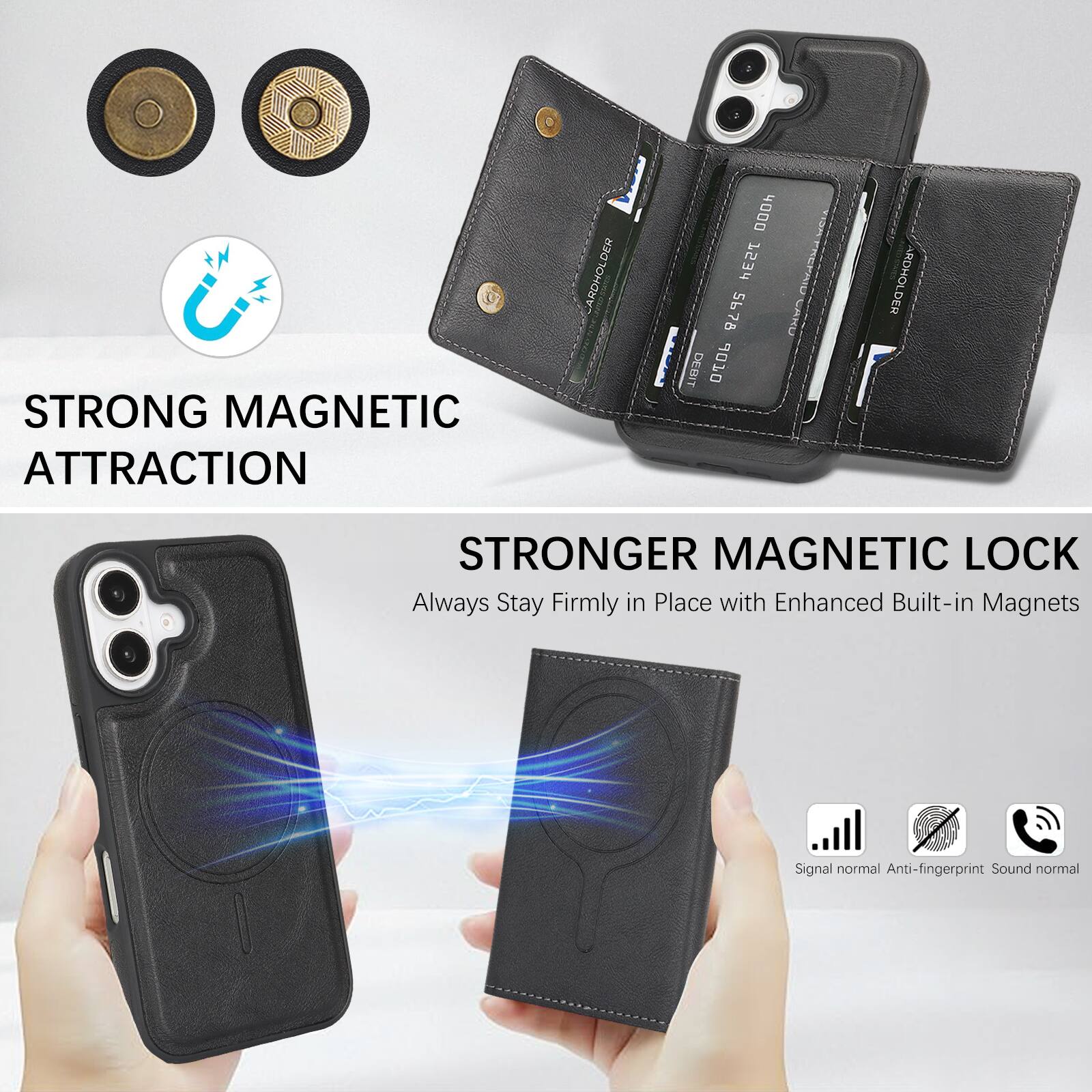 STRONG MAGNETIC ATTRACTION

STRONGER MAGNETIC LOCK
Always Stay Firmly in Place with Enhanced Built-in Magnets

Signal normal
Anti-fingerprint
Sound normal