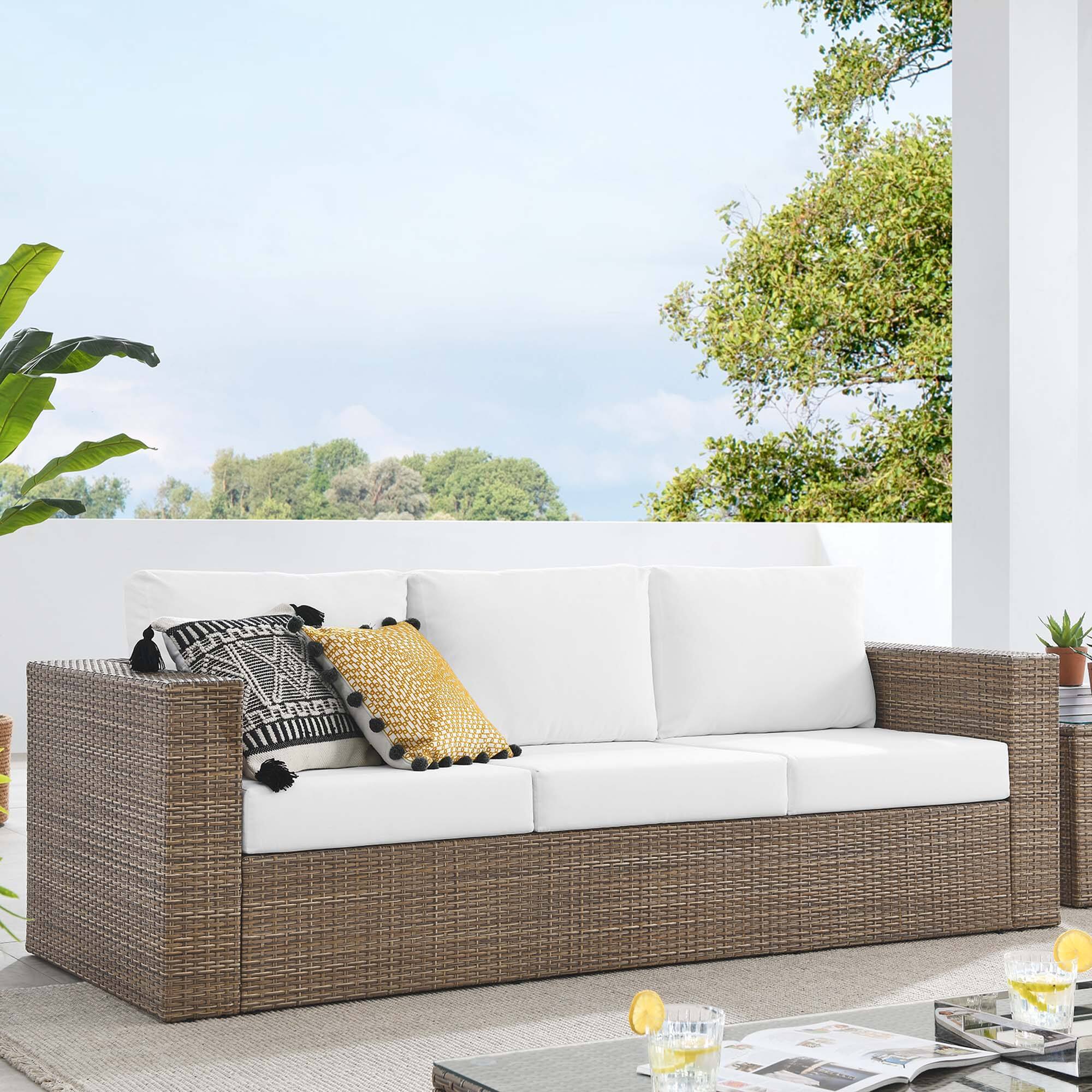 Alt View 4. Modway - Convene Outdoor Patio Sofa by Modway - Cappuccino White.