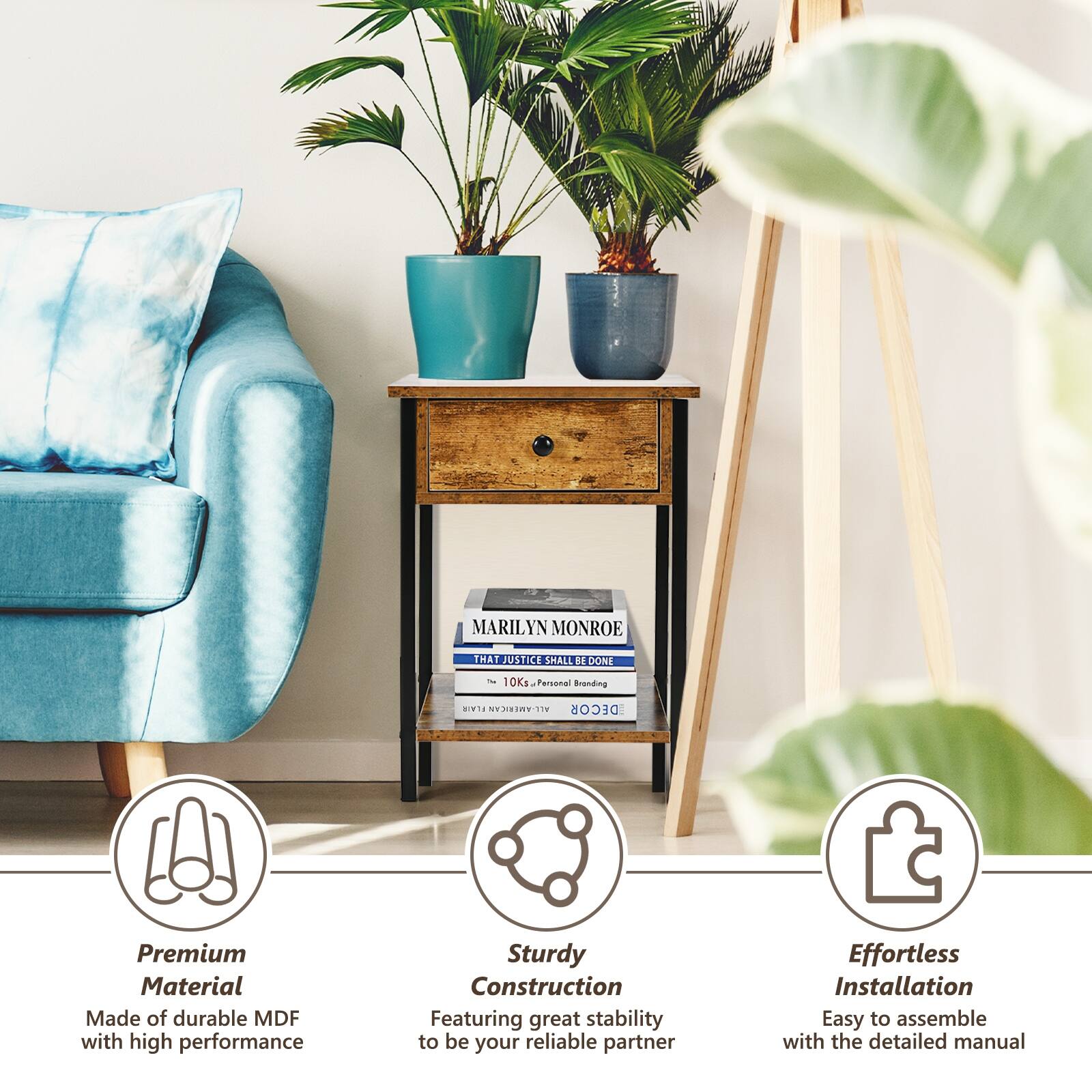 MARILYN MONROE THAT JUSTICE SHALL BE DONE - 10Ks Personal nnndng PLAIR ALL-AMERICAN DECOR, Premium Material Made of durable MDF with high performance, Sturdy Construction Featuring great stability to be your reliable partner, Effortless Installation Easy to assemble with the detailed manual