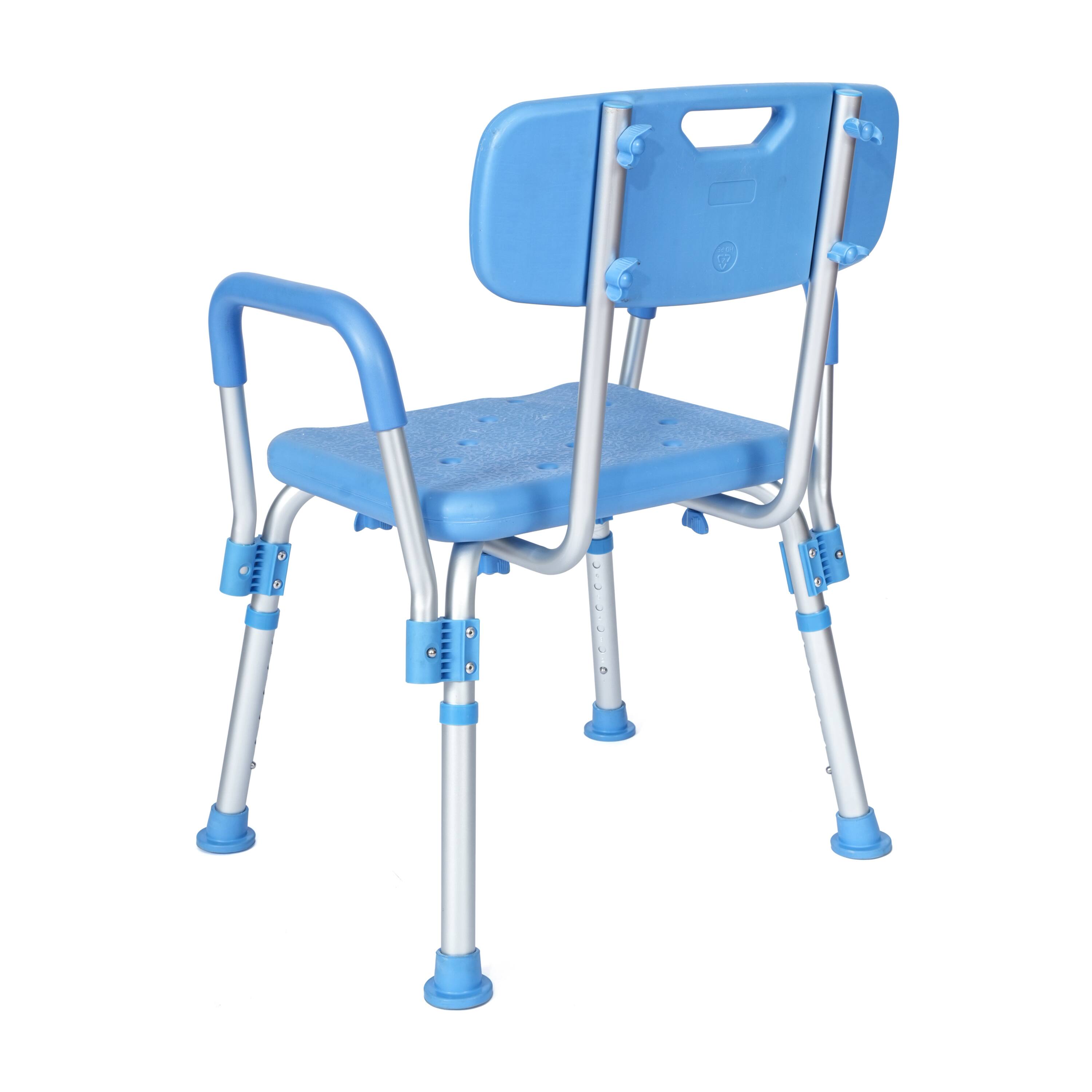 Alt View 5. Emma + Oliver - 300 Lb. Capacity Adjustable Bath & Shower Chair with Depth Adjustable Back - Blue.