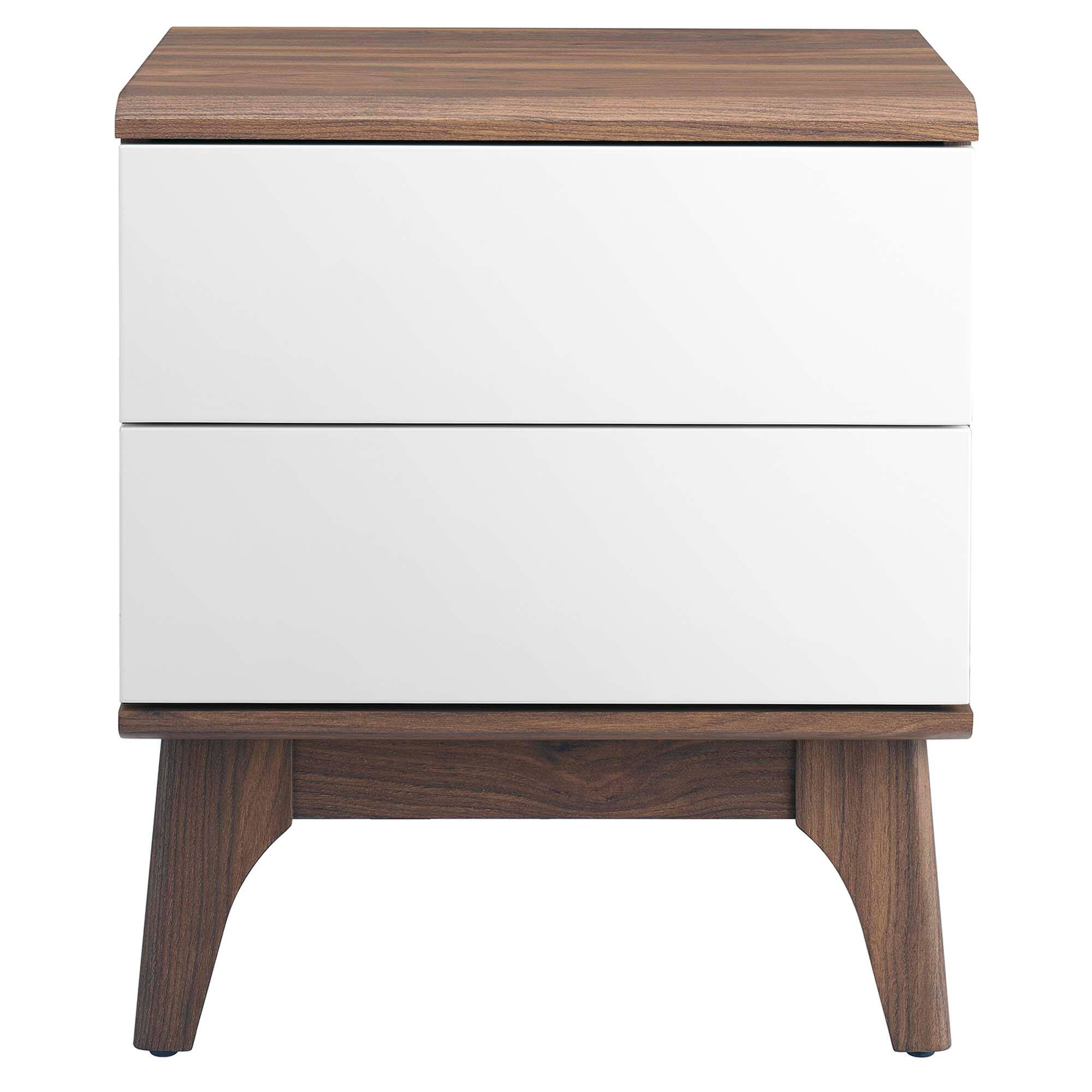 Alt View 2. Modway - Envision 2-Drawer Nightstand by Modway - Walnut White.