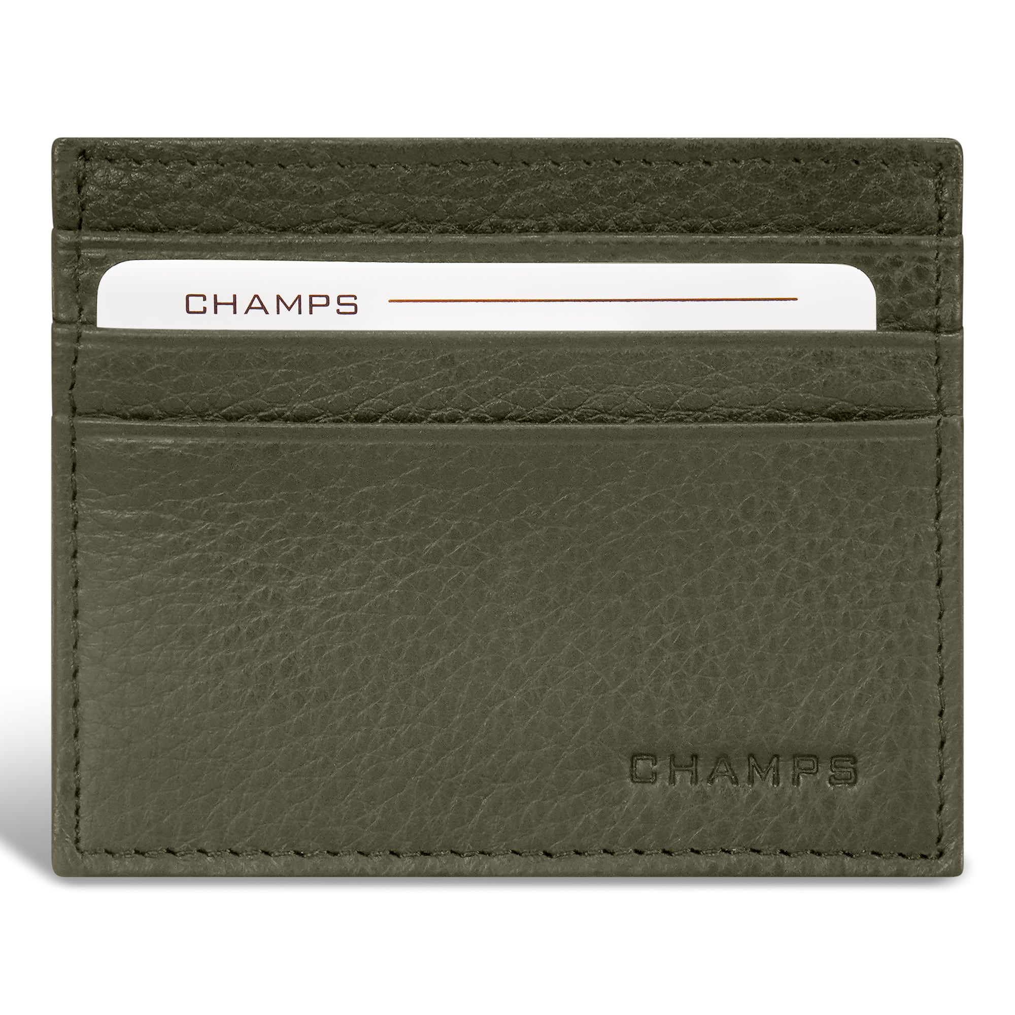 Champs - Classic Collection Leather Cardholder - Khaki