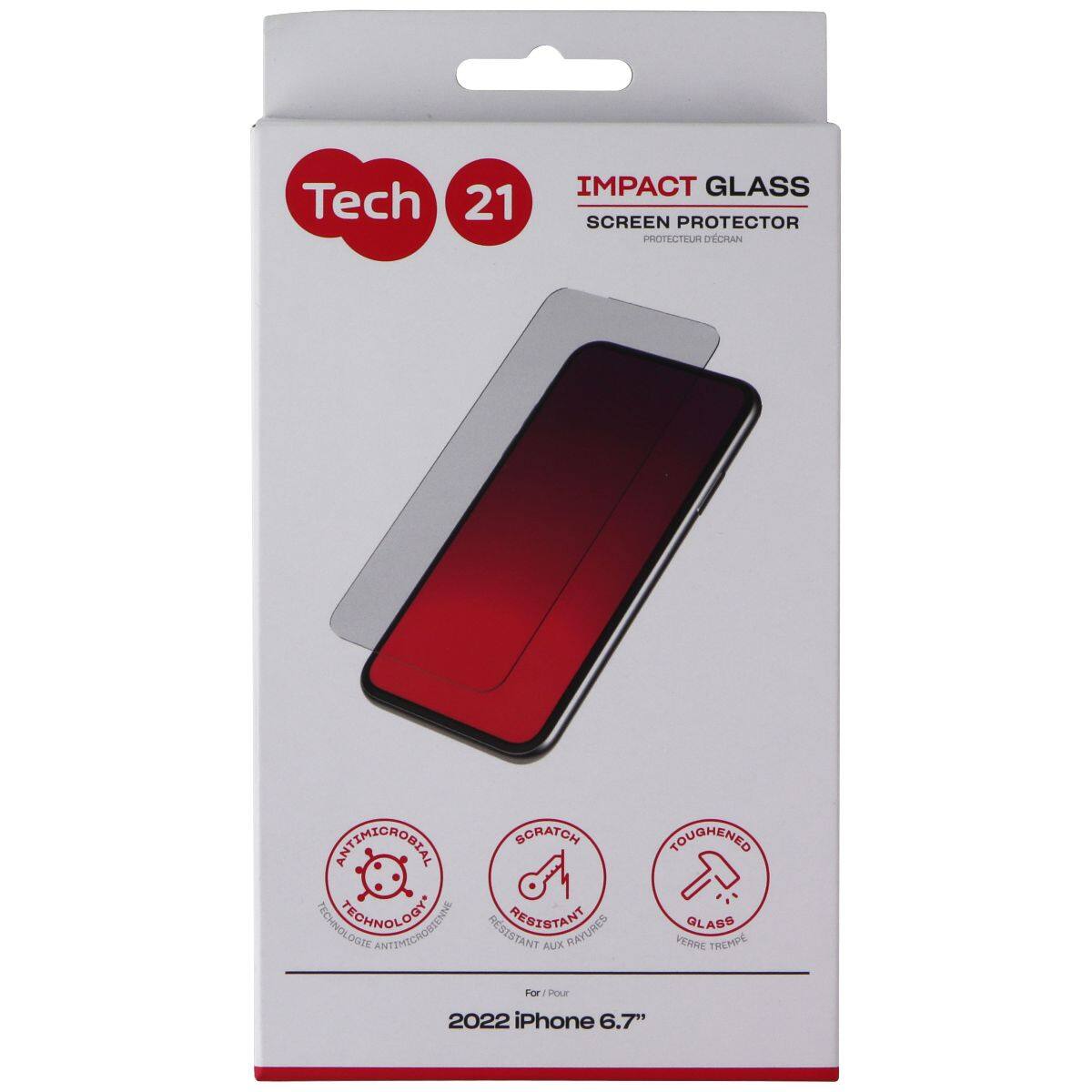 Tech21 - Impact Glass Screen Protector for Apple iPhone 14 Plus - Clear