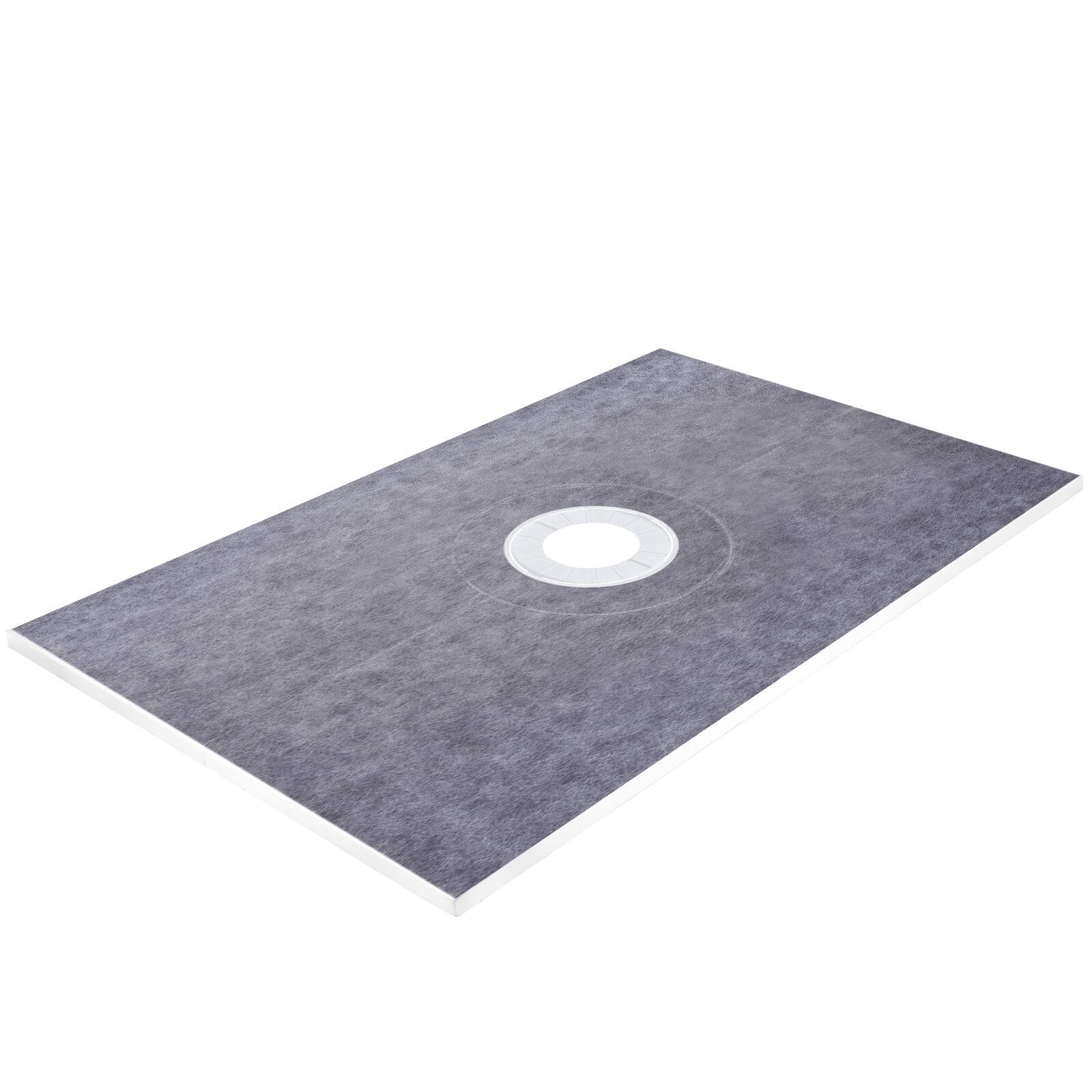 Alt View 5. VEVOR - Shower Curb Kit, 48\"x72\" Watertight Shower Curb Overlay with 4\" PVC Central Bonding Flange - Yellow + White.