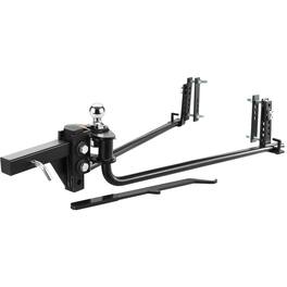 VEVOR - Weight Distribution Hitch,1,000 lbs Weight Distributing Hitches Kit with Sway Control for Trailer,2-In Solid Steel Shank - Black