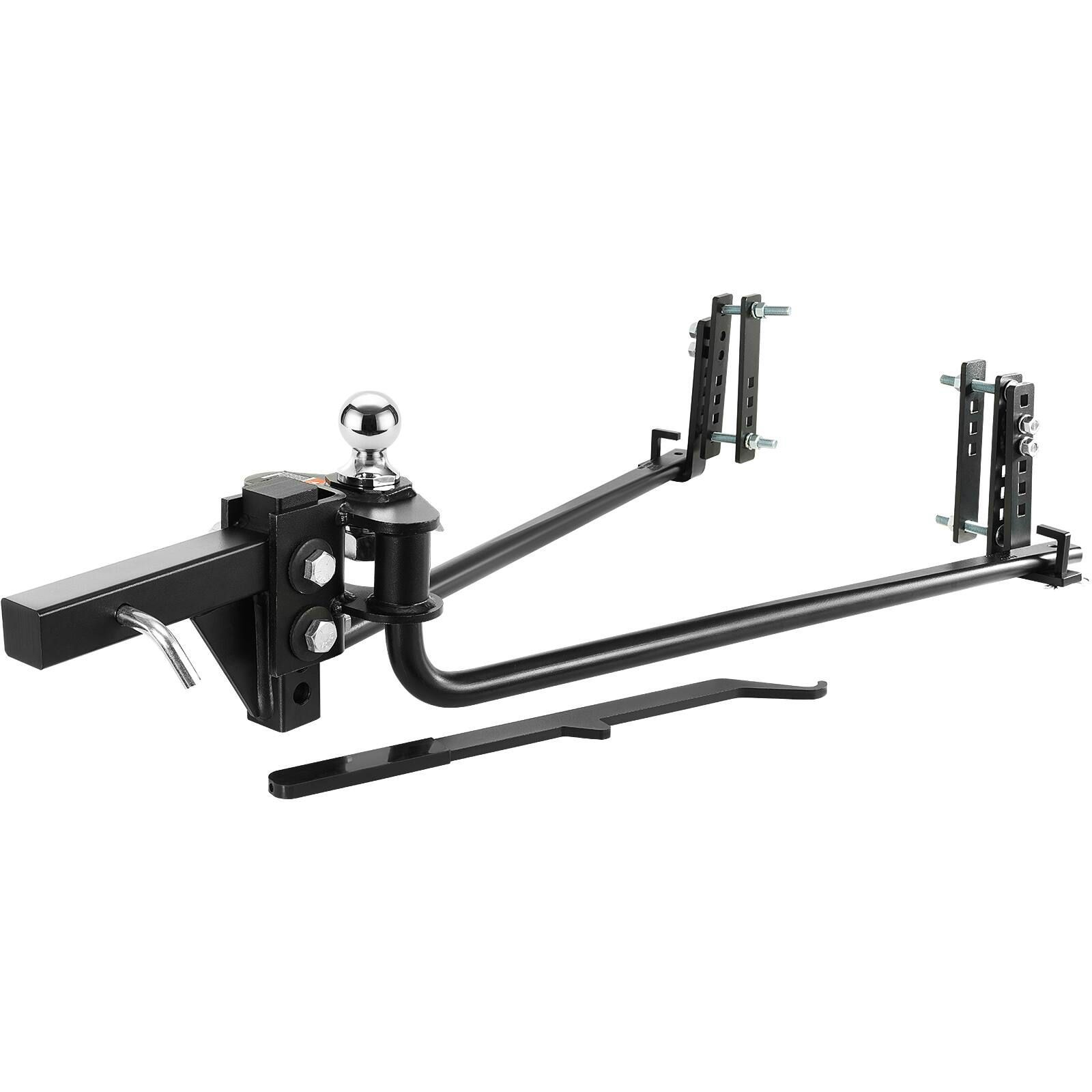 Front. VEVOR - Weight Distribution Hitch,1,000 lbs Weight Distributing Hitches Kit with Sway Control for Trailer,2-In Solid Steel Shank - Black.