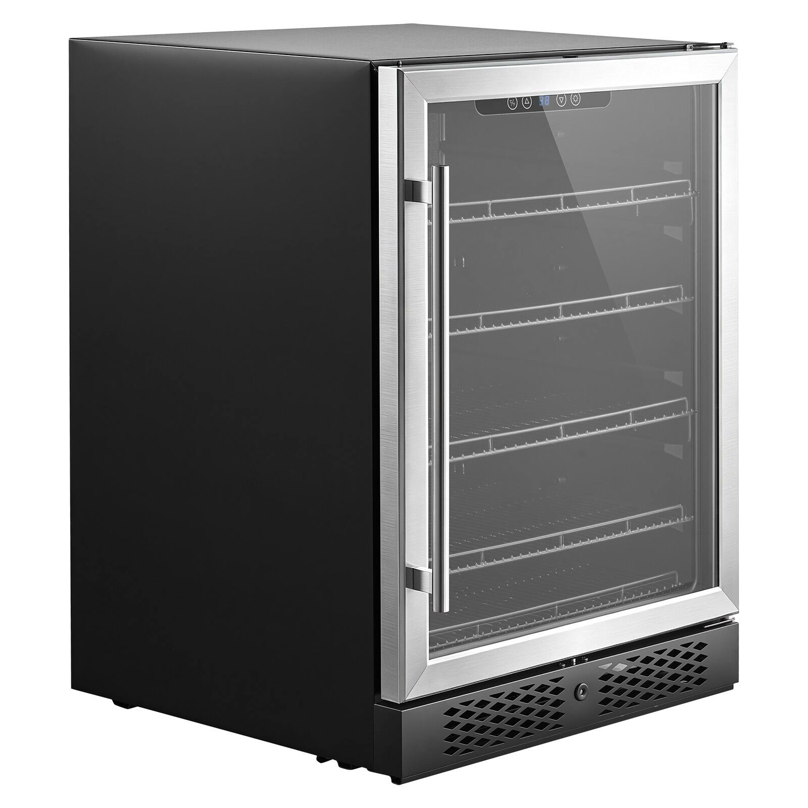 Alt View 5. VEVOR - 24 inch Wine Fridge 180 Can Beverage Cooler Refrigerator for Home Bar, Under Counter Built-in or Freestanding Compressor - Black;Silver.