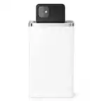 Front. simplehuman - Cleanstation Phone Sanitizer with UV-C Light - White Stainless Steel.