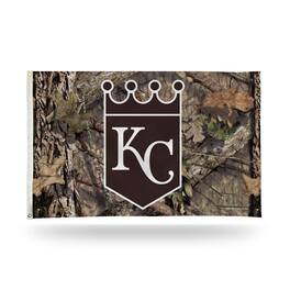 Rico Industries - Kansas City Royals Baseball - Mossy Oak - Camo Design 3x5 Indoor or Outdoor House Banner Flag - Multi