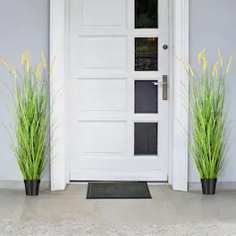 Oumilen - 5ft Artificial Ornamental Grass 2-Pack, Faux Foxtail Grass Plant with Pots UV Resistant Fake Greenery Indoor Outdoor - Green