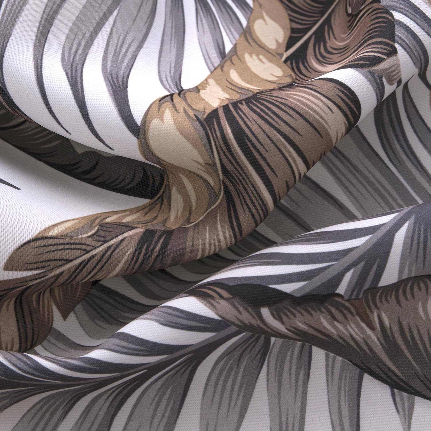 Left. RT Designers Collection - RT Designer Collection Brazil Printed Blackout Luxurious Decorative Grommet Curtain Panel 54" x 90" Taupe - Taupe.