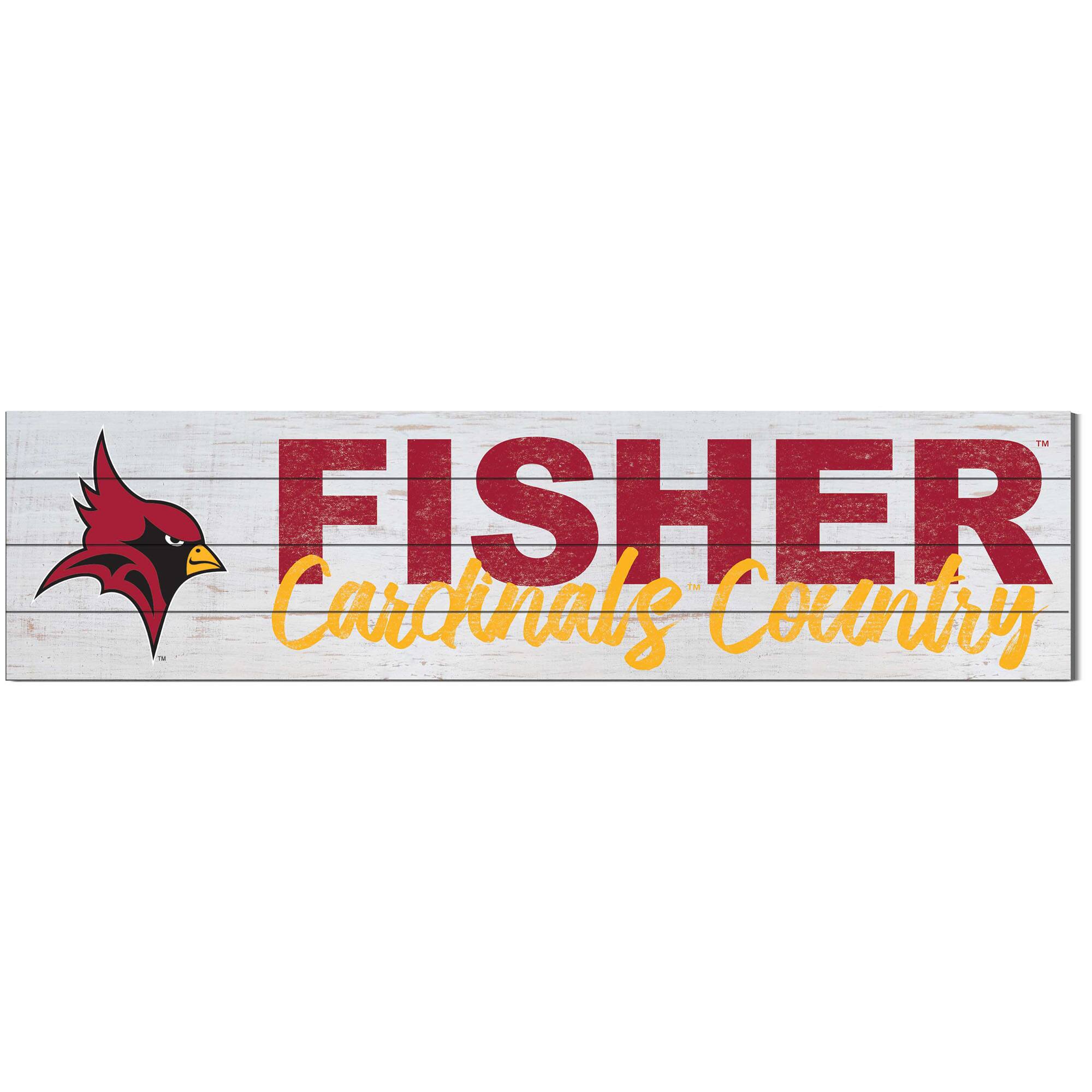 Jardine - St. John Fisher Cardinals 10'' x 40'' Logo Sign - White