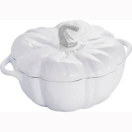 Staub - Cast Iron 3.5-qt Pumpkin Cocotte with Stainless Steel Knob - White