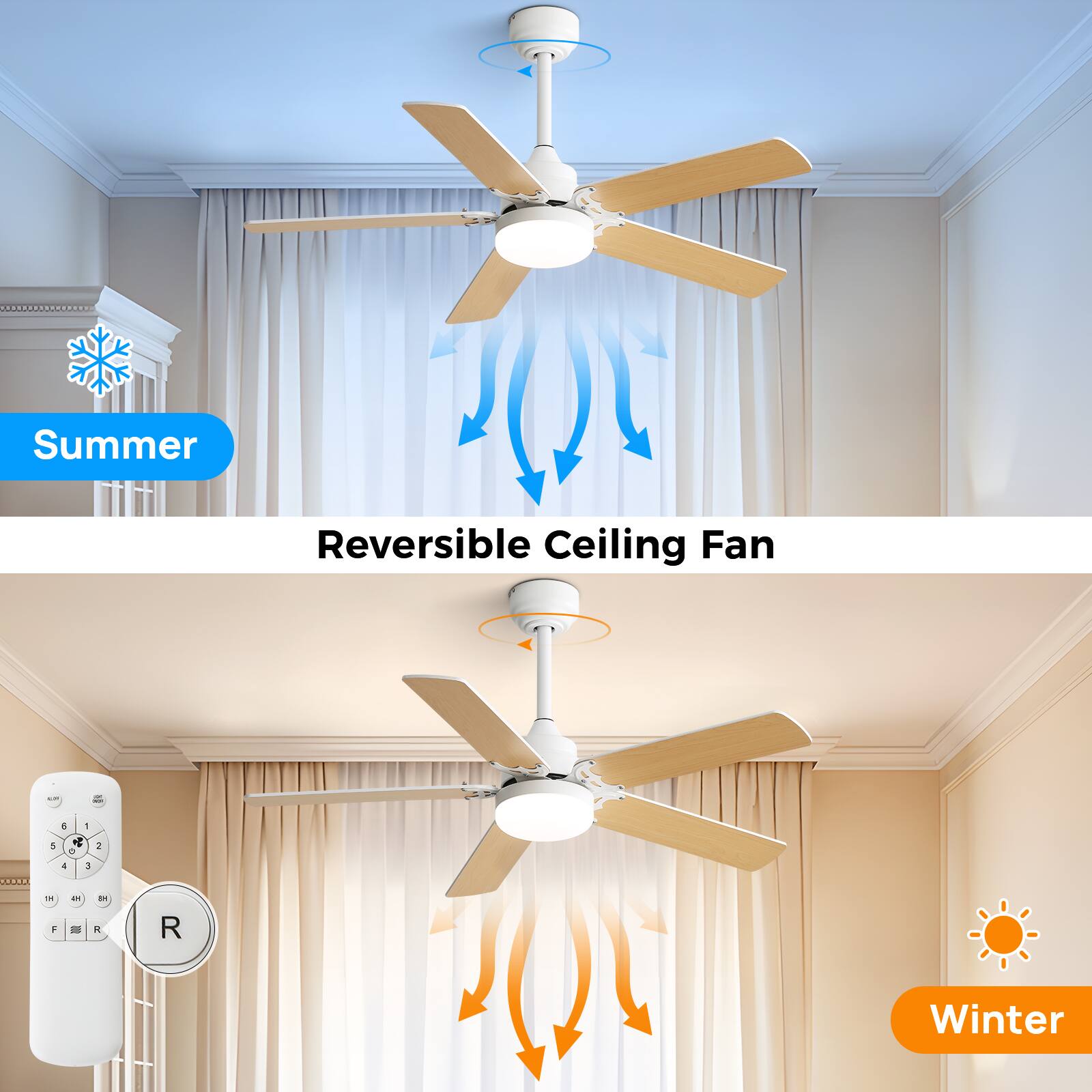 Summer Reversible Ceiling Fan

Winter