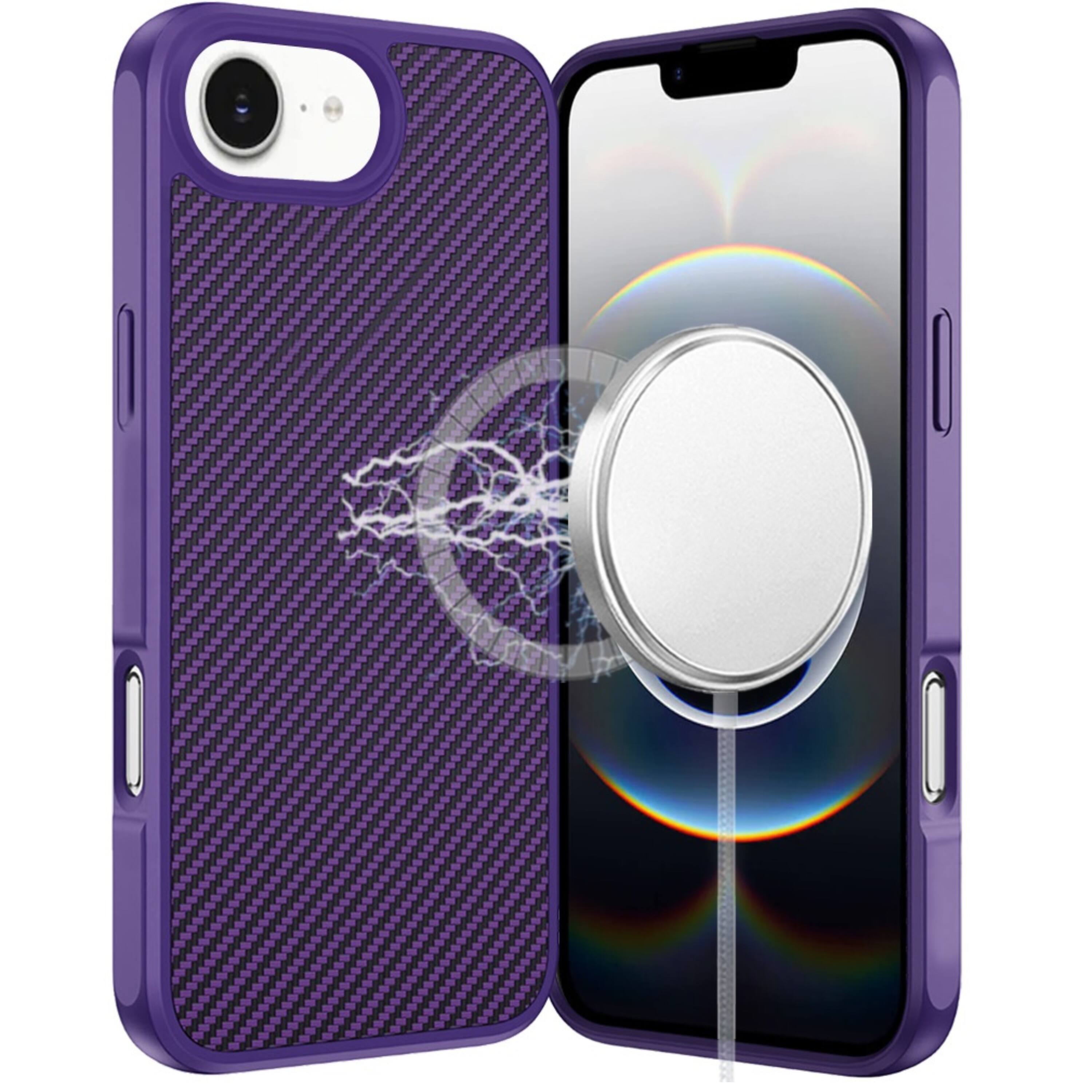 Kitcheniva Rubberized Carbon Fiber Protective Phone Case For iPhone 16e ...