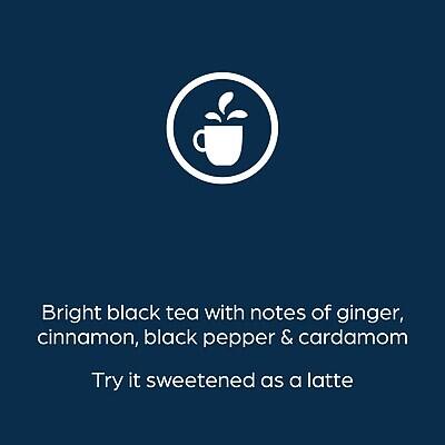Bright black tea with notes of ginger, cinnamon, black pepper & cardamom  
Try it sweetened as a latte