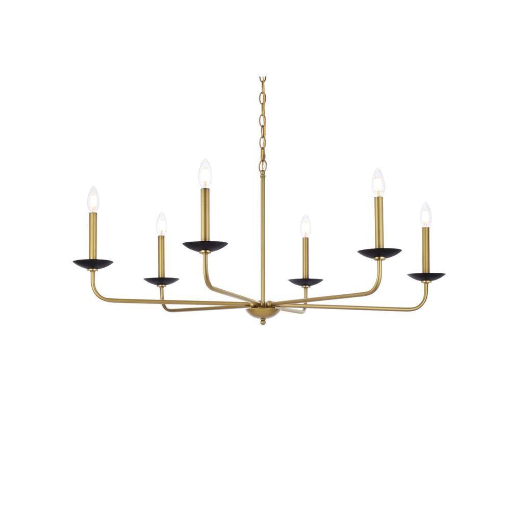 Alt View 4. Living District - Cohen 42 inch pendant in black and brass - Black And Brass.