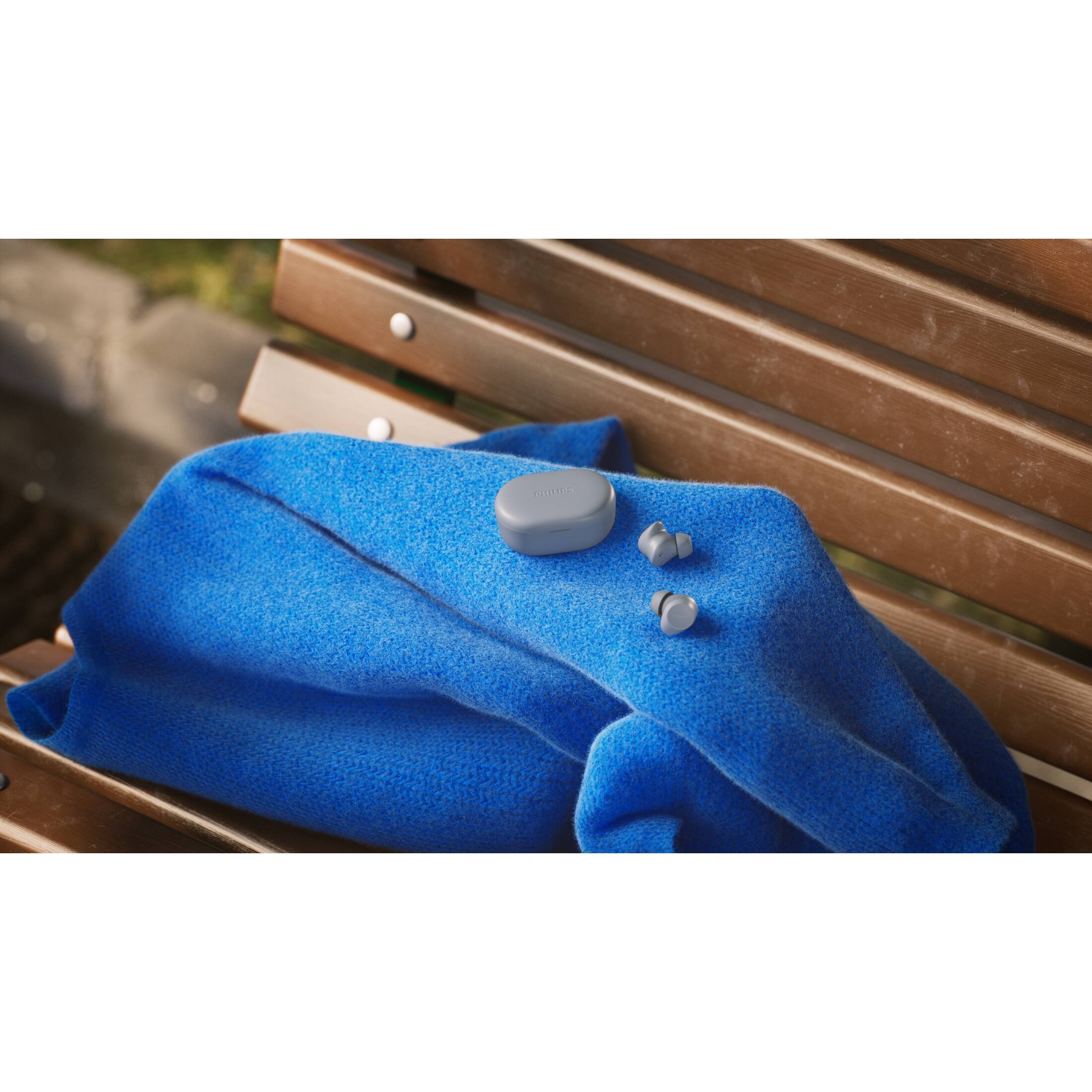 Alt View 6. Philips - TAT1300 True Wireless In-Ear Bluetooth Earbuds with SecureFit Ear Tips, 24H Playtime - Blue.