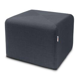 Jaxx - Monroe Square Foam Ottoman with Stain Resistant Performance Fabric, Large (24 x 24 x 18) - Blue Denim