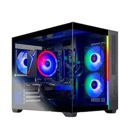 Front. Skytech Gaming - Skytech CHRONOSMINI2 - AMD Ryzen 5 7600, 7600, 16GB 6000 MHz DDR5 RAM, 650W GOLD PSU - Black.