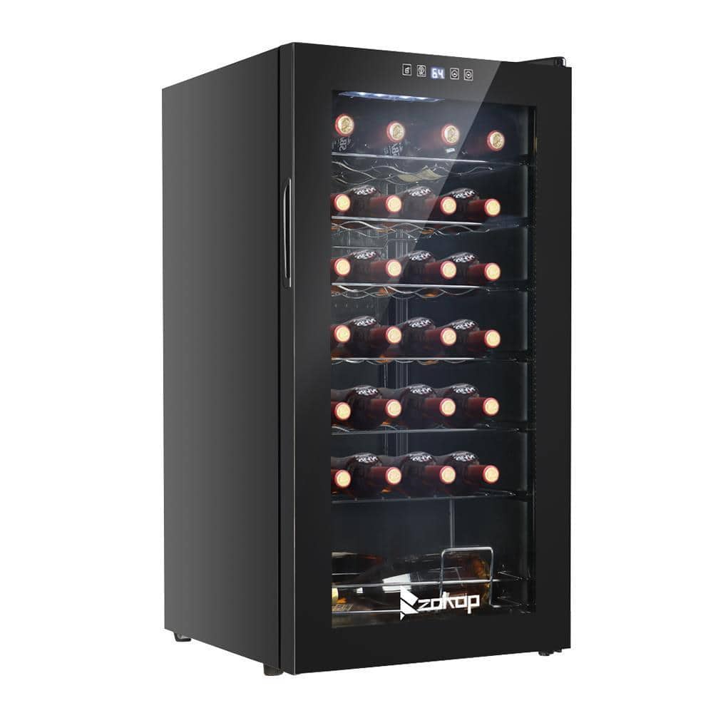 Winado - 80L Refrigerator Wine Cooler Fridge 28 Bottles Capacity Digital Glass Door Home - Black
