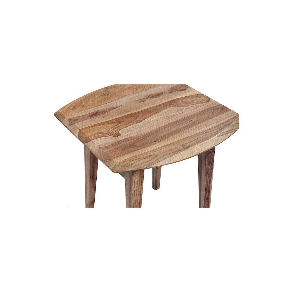 Angle. Porter Designs - Fusion Solid Sheesham Wood End Table - Natural.