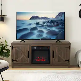 Ihomeadore - 58" Farmhouse Electric Fireplace TV Stand for TV up to 65" - Brown