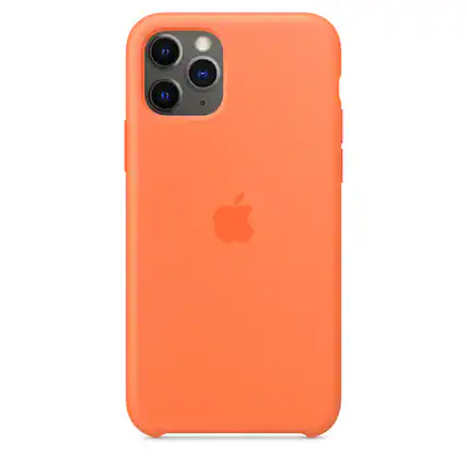 Front. Apple - Apple iPhone 11 Pro Silicone Case - Vitamin C - Orange.