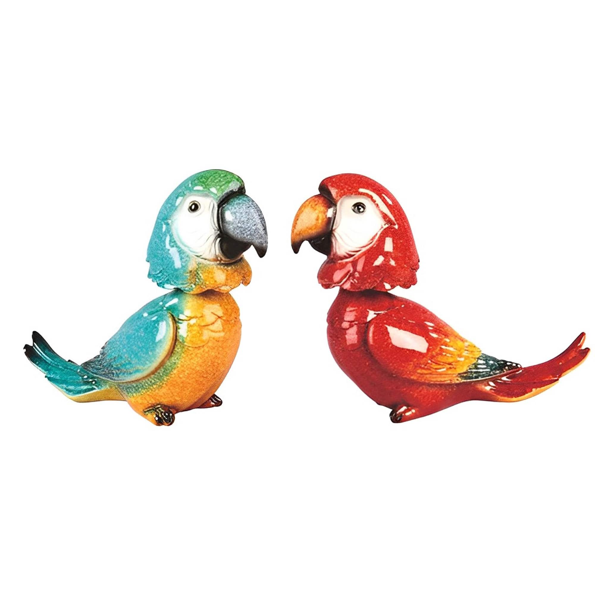FC Design - 2-PC 5.75"W Parrots with bobblehead Set Figurine Statue Office Desk Tabletop Home Decor Gift - Multi-Color