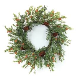 BreeBe - Pine Cone Wreath 24"D - Green, Brown