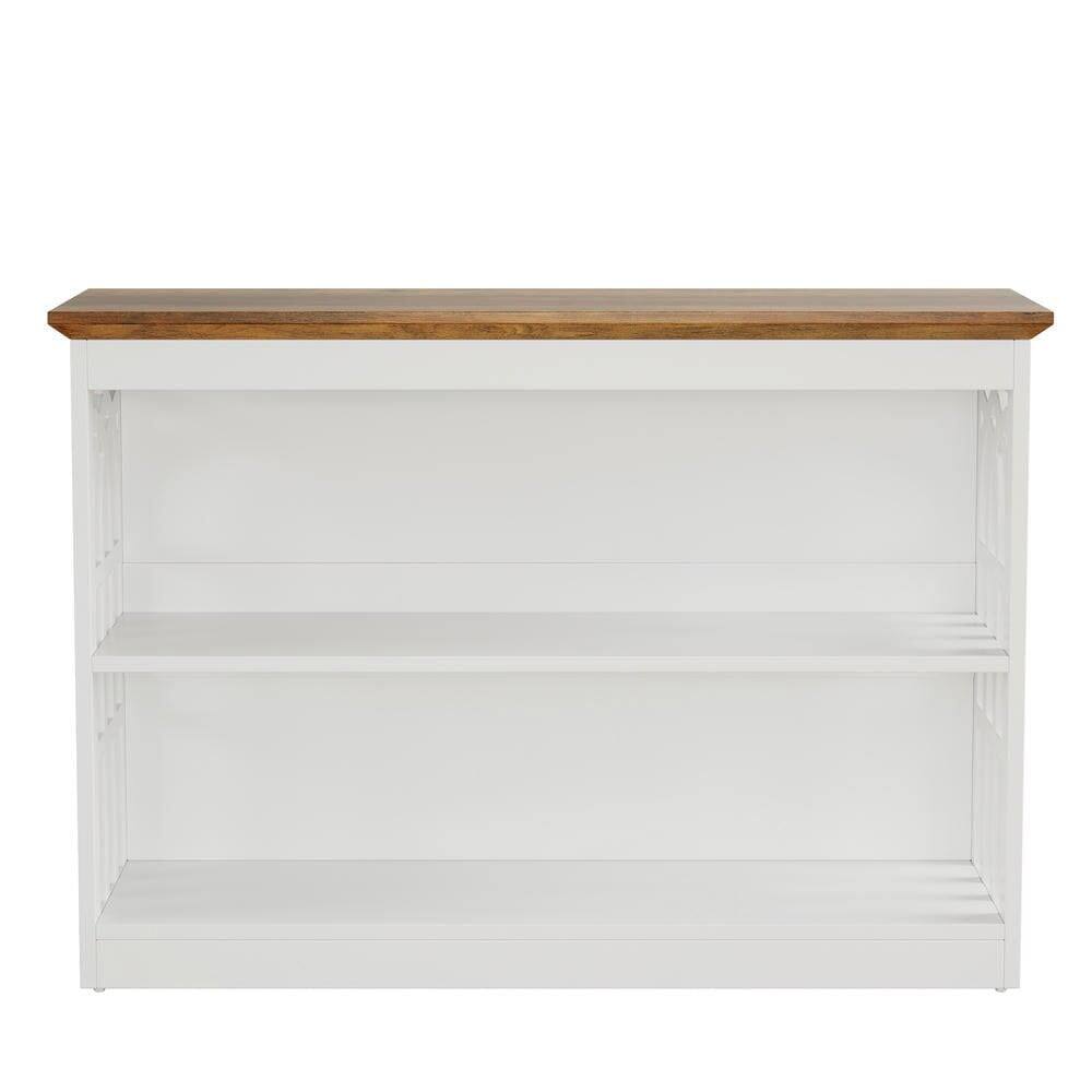 Alt View 1. Kadyn - 41.34-Inch Modern White Console Table, 3-Tier Storage Narrow Sofa Table - White.