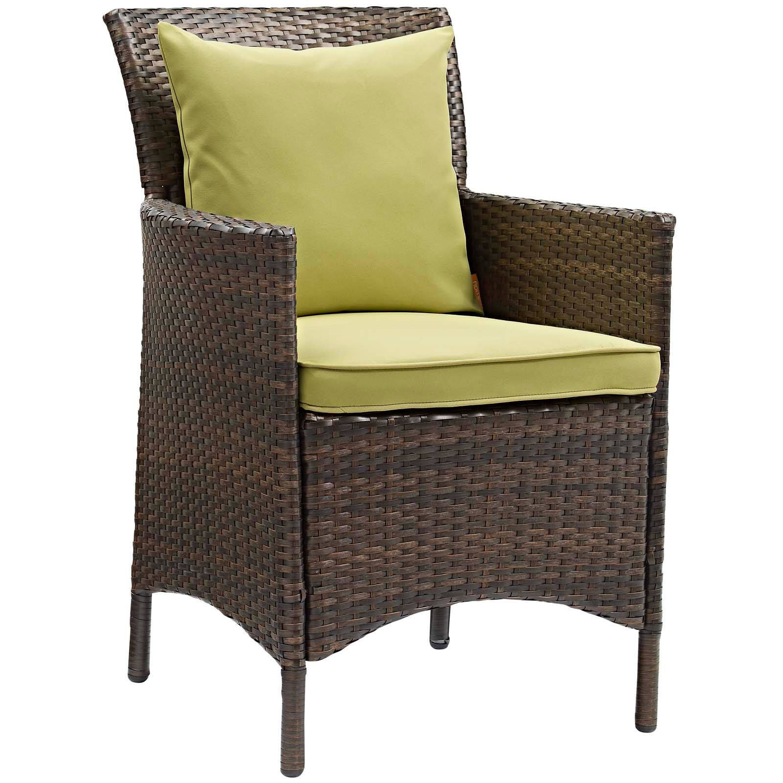 Angle. Modway - Conduit Outdoor Wicker Rattan Dining Armchair Set of 2 by Modway - Brown Peridot.
