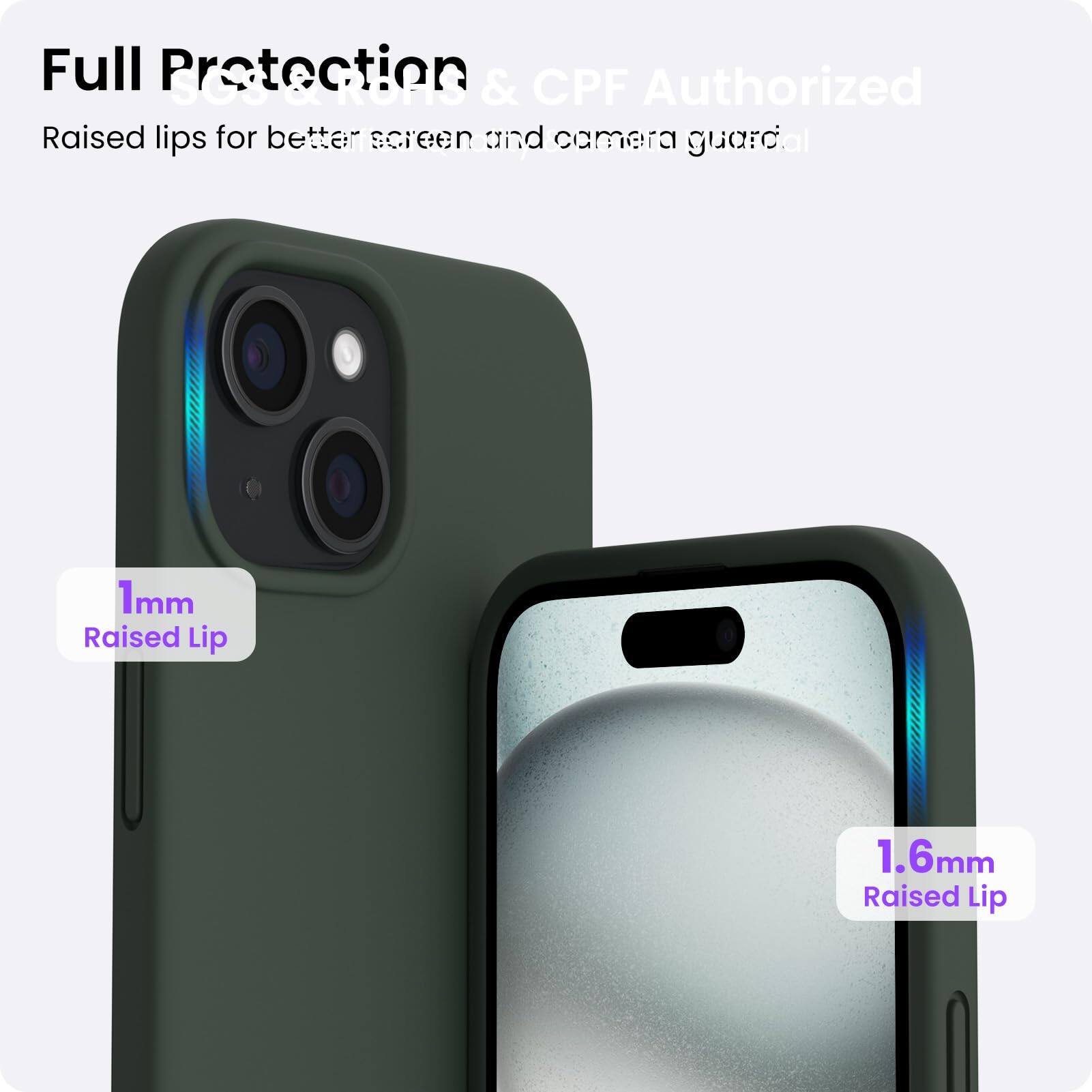 Full Protection & CPF Authorized, Raised lips for better screen and camera guard, 1mm Raised Lip, 1.6mm Raised Lip