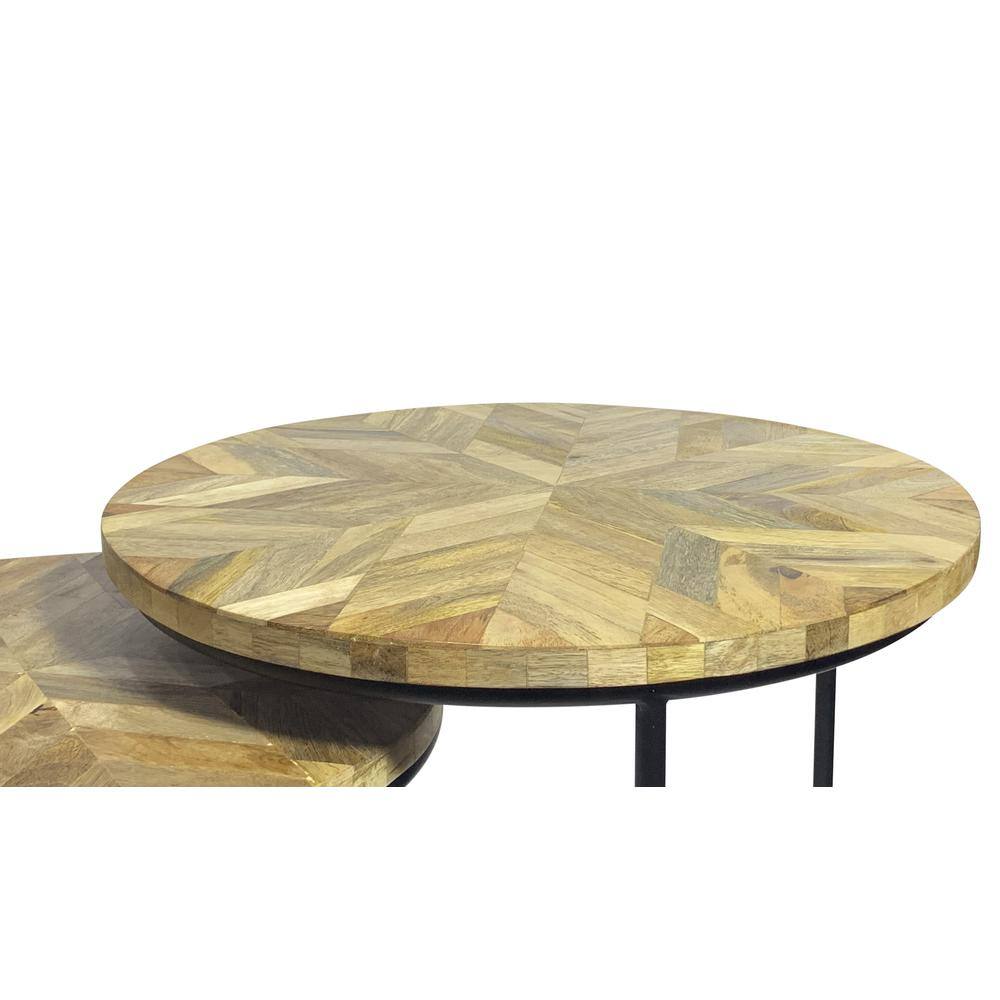 Left. Carolina Chair & Table - Mackintosh Round Nesting Tables - Natural Inlay/Black - Natural Inlay, Black.
