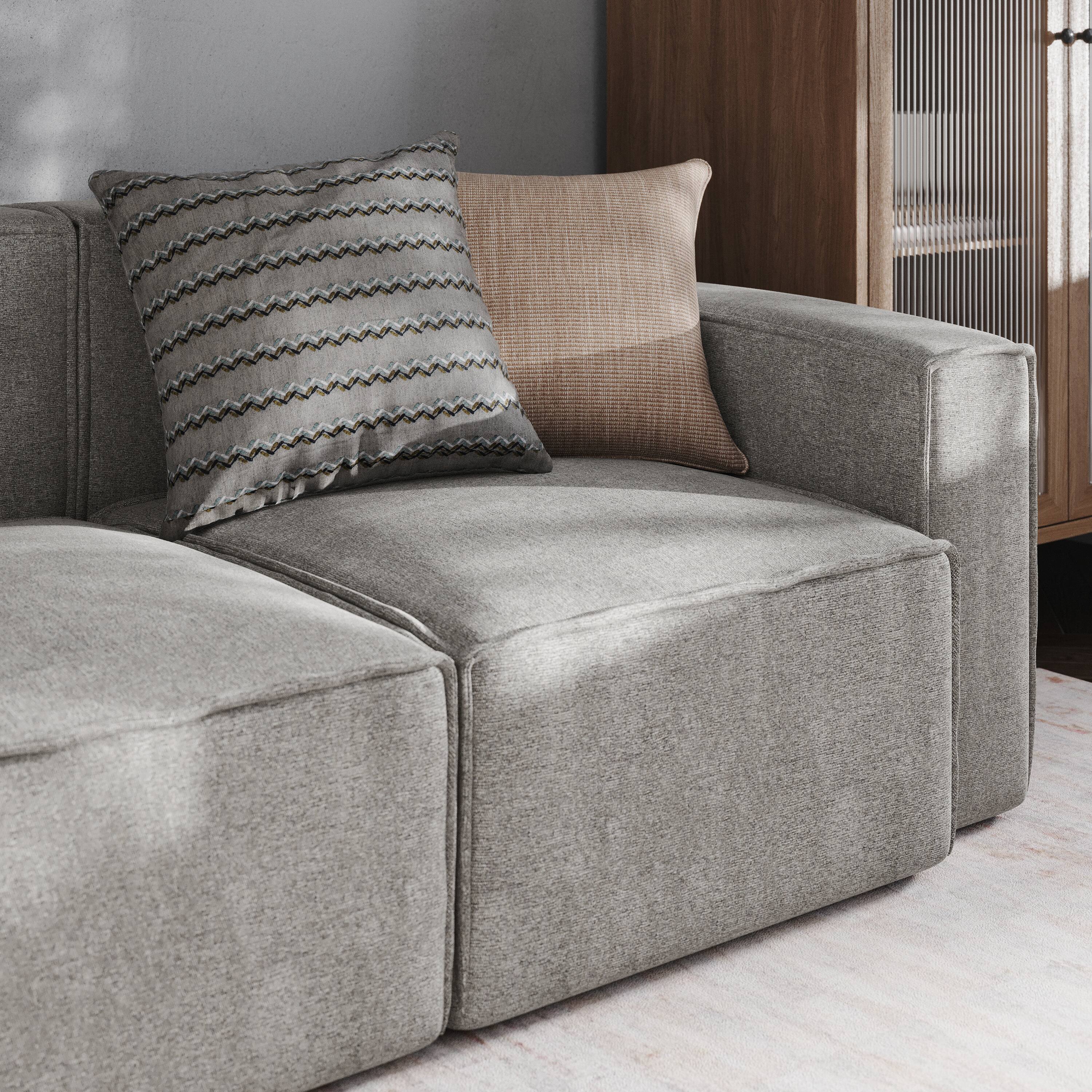 Alt View 3. Emma + Oliver - Farmount Modular Right Side Armchair with Arm Rest - Gray.