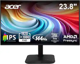 Acer - KA242Y P6bi 23.8” IPS LED Full HD AMD FreeSync Monitor - Up to 144Hz, 1ms (HDMI, VGA) - Black