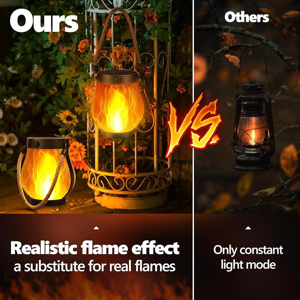 Ours  
VS  
Others  

Realistic flame effect  
a substitute for real flames  

Only constant light mode
