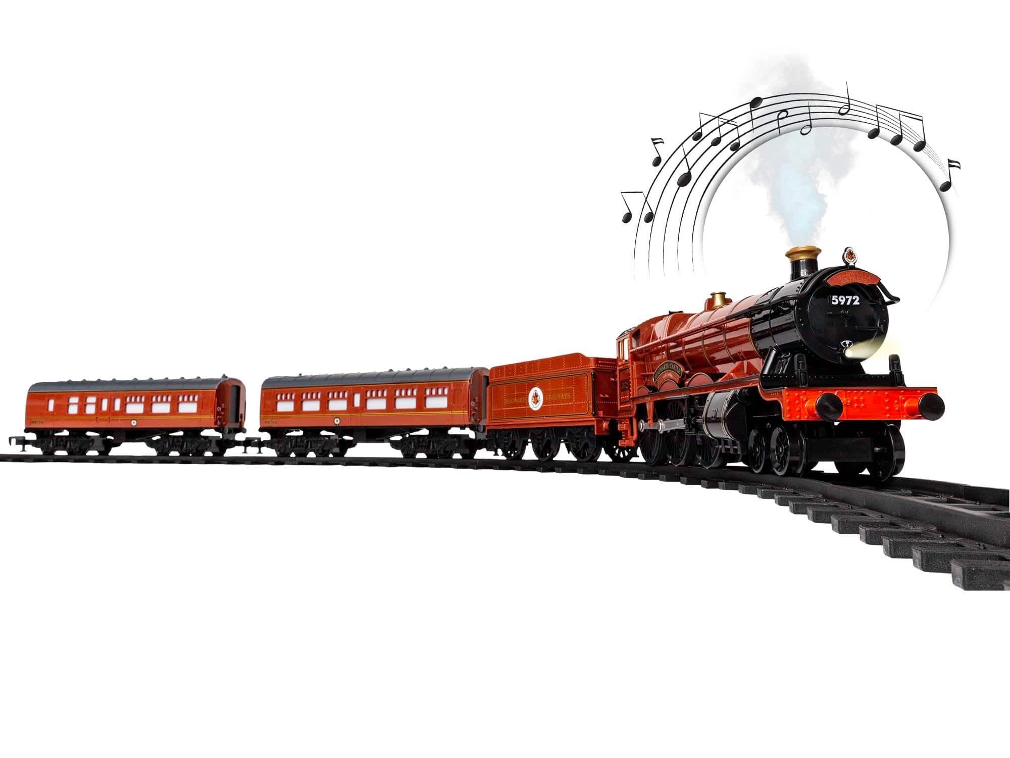 EZTW1 - Battery-operated Hogwarts Express Set With Locomotive Cars & Track Authentic Sounds Lights Water Vapor Smoke - Bluetooth
