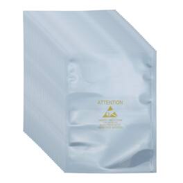 Unique Bargains - Anti Static Bag 4.3"x5.9", Open Top ESD Shielding, with Labels, for HDD/SSD/Electronics, 100pcs - Silver Gray