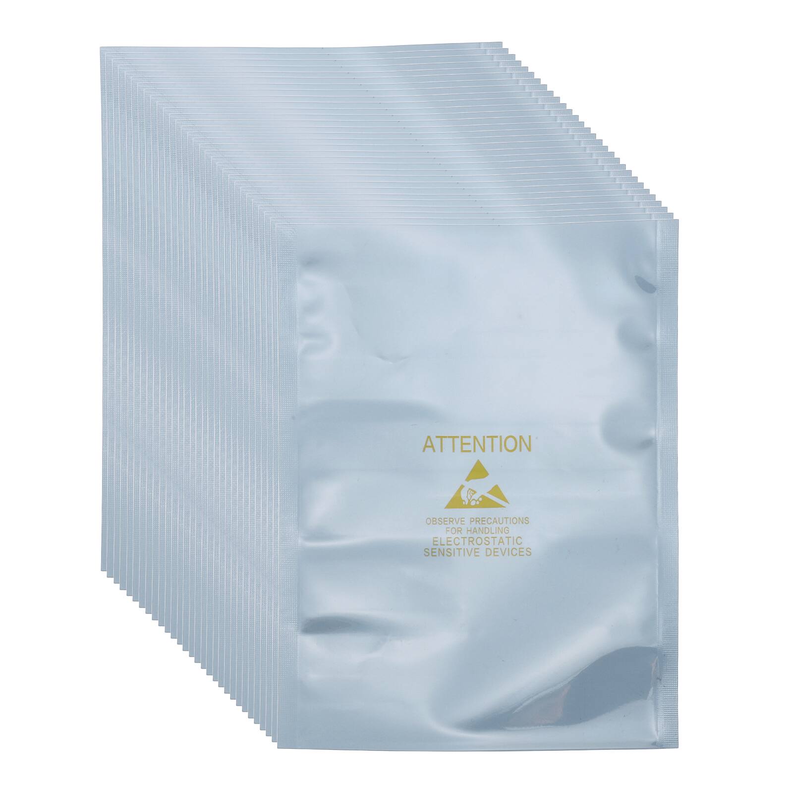 Unique Bargains - Anti Static Bag 4.3"x5.9", Open Top ESD Shielding, with Labels, for HDD/SSD/Electronics, 100pcs - Silver Gray