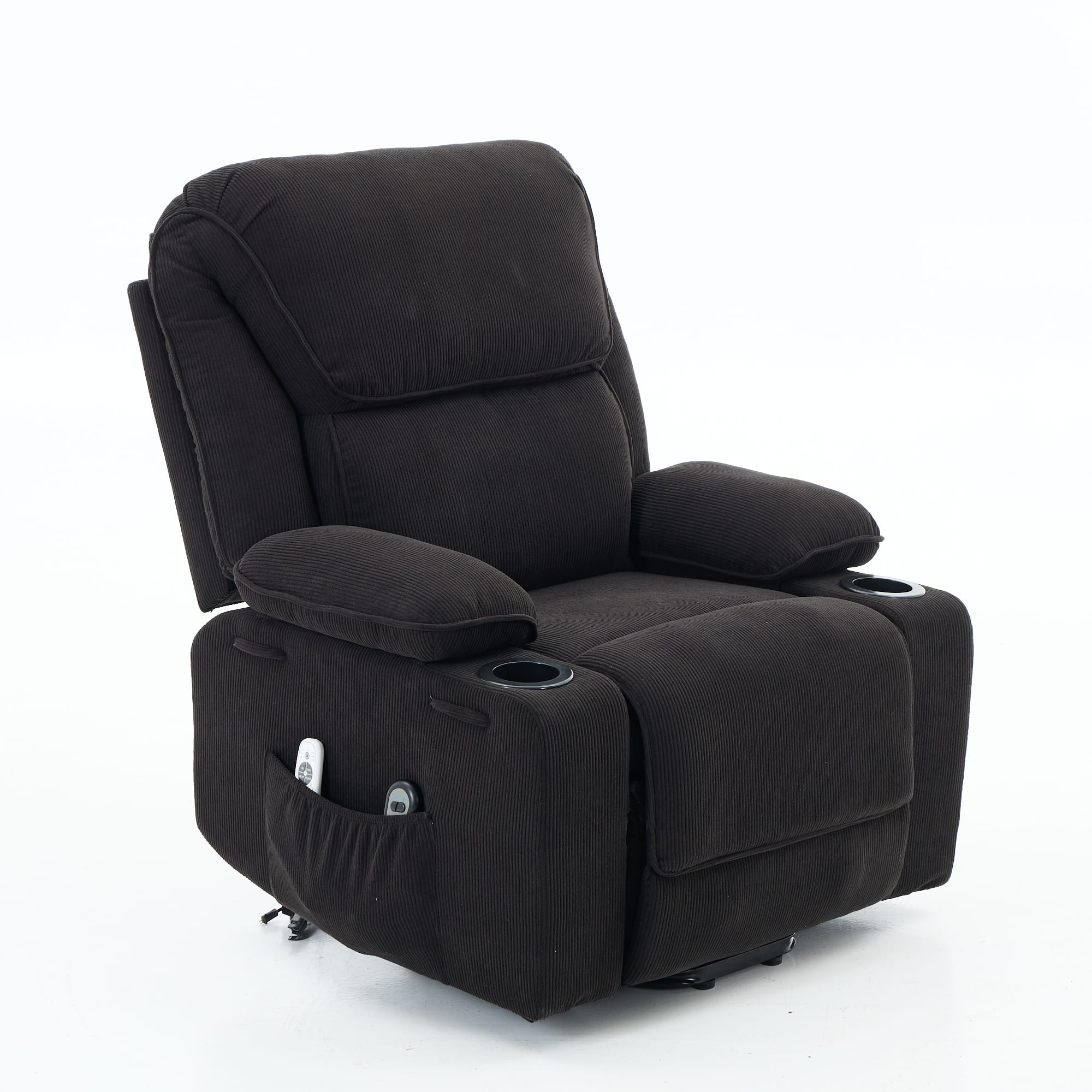 GOODSILO - Remote-Controlled Power Lift Recliner Chair with Heating and Massage for Elderly and Seniors - Black