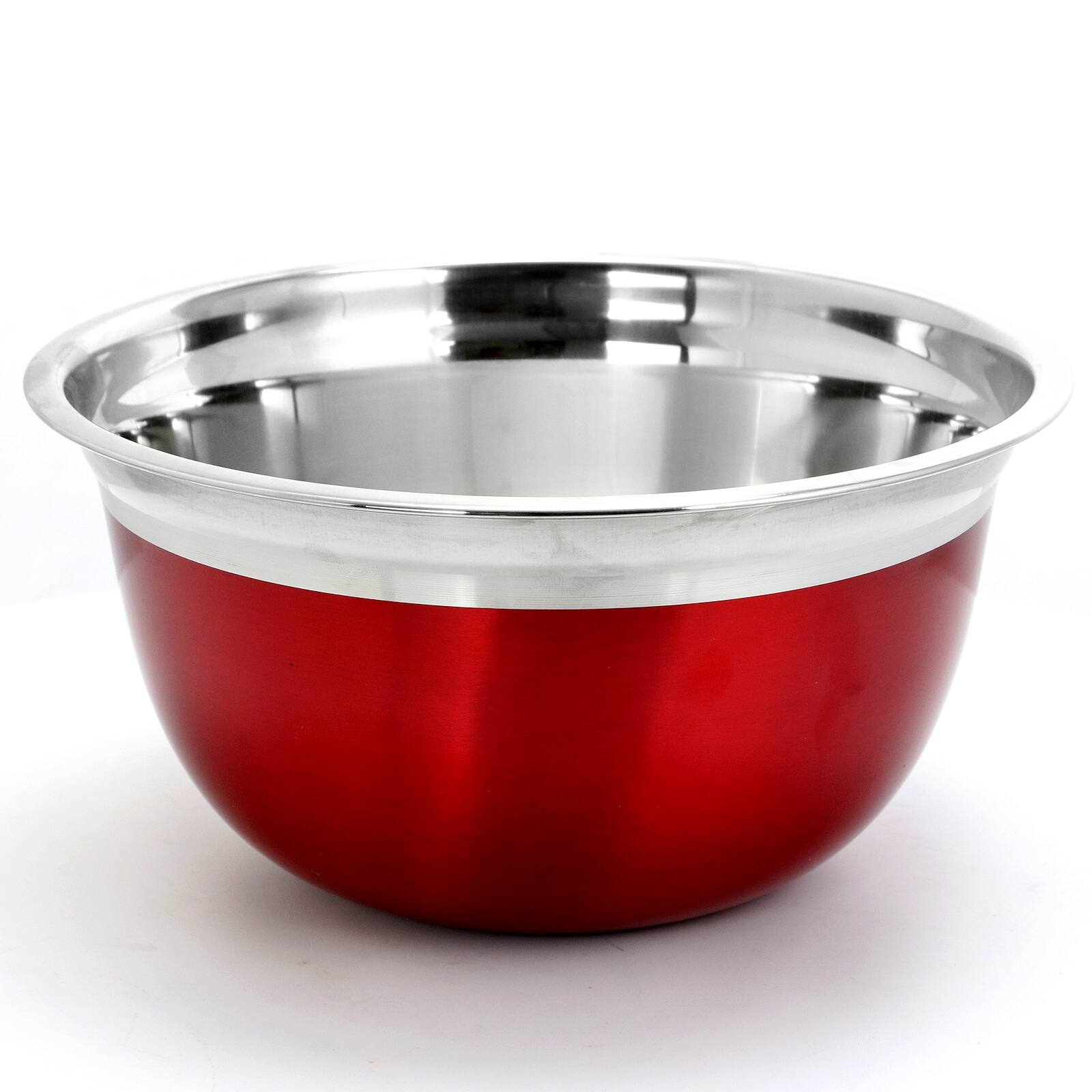Alt View 1. Oster - Oster Rosamond 3 Piece Stainless Steel Round Mixing Bowls in Red - Red.