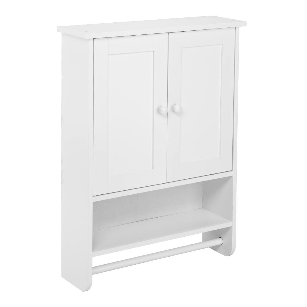 Back. SlickBlue - Wall Hanging Cabinet with Two Doors Wall Washer Storage Cabinet for Space-Saving Organization - White.