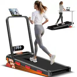 EviTrend - Z1F Treadmill, 16% Incline, 6.2 mph Electric Treadmill, Foldable for home, 2.5HP motor, LED Display, 300 lbs Capacity - Black