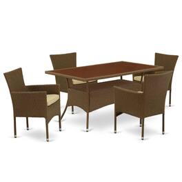 East West Furniture - Wicker Patio Set - Brown