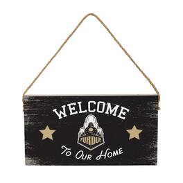 Evergreen Enterprises - Purdue Boilermakers 6" x 11" Welcome Home Wood Wall Sign with Rope Hanger - Multicolor